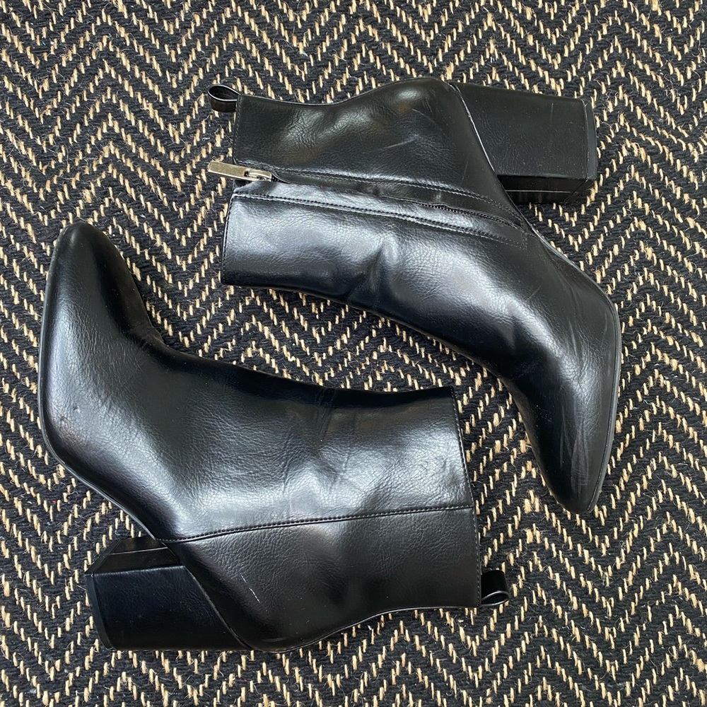 Black leather boots